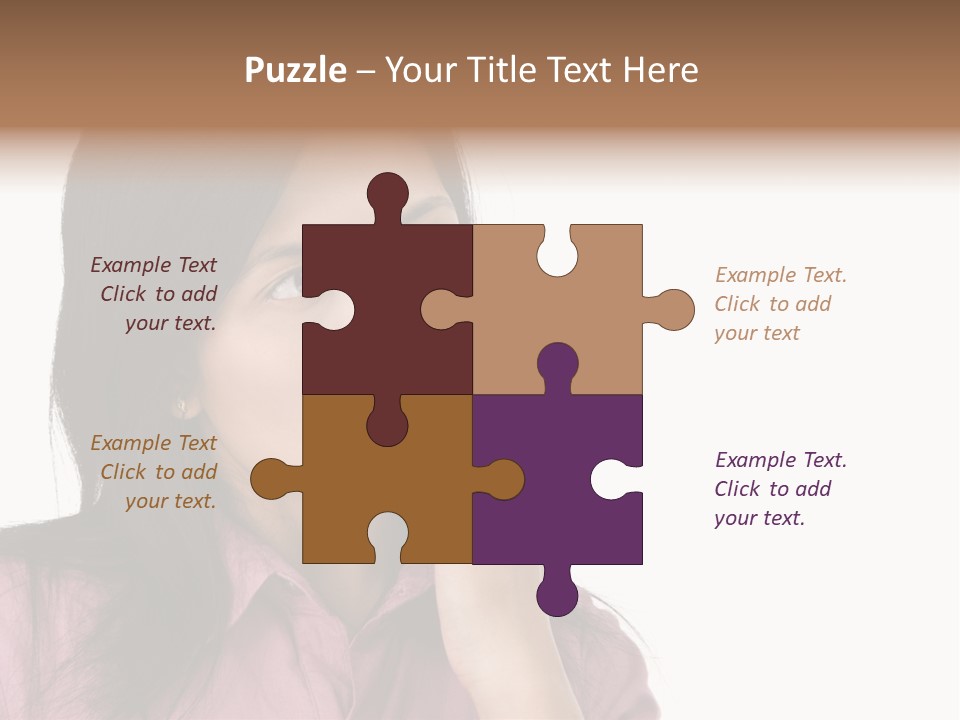 A Young Woman Is Very Nervous And Have Bad Habit By Biting Her Fingernail. PowerPoint Template