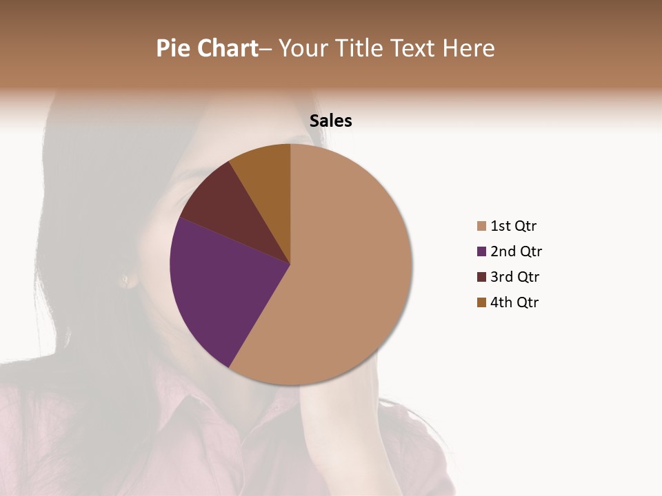 A Young Woman Is Very Nervous And Have Bad Habit By Biting Her Fingernail. PowerPoint Template