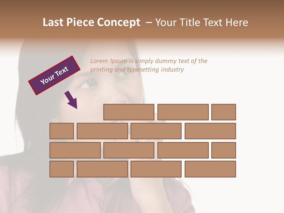 A Young Woman Is Very Nervous And Have Bad Habit By Biting Her Fingernail. PowerPoint Template