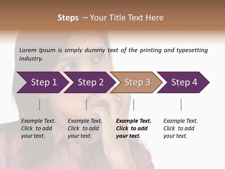A Young Woman Is Very Nervous And Have Bad Habit By Biting Her Fingernail. PowerPoint Template