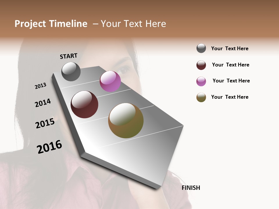 A Young Woman Is Very Nervous And Have Bad Habit By Biting Her Fingernail. PowerPoint Template