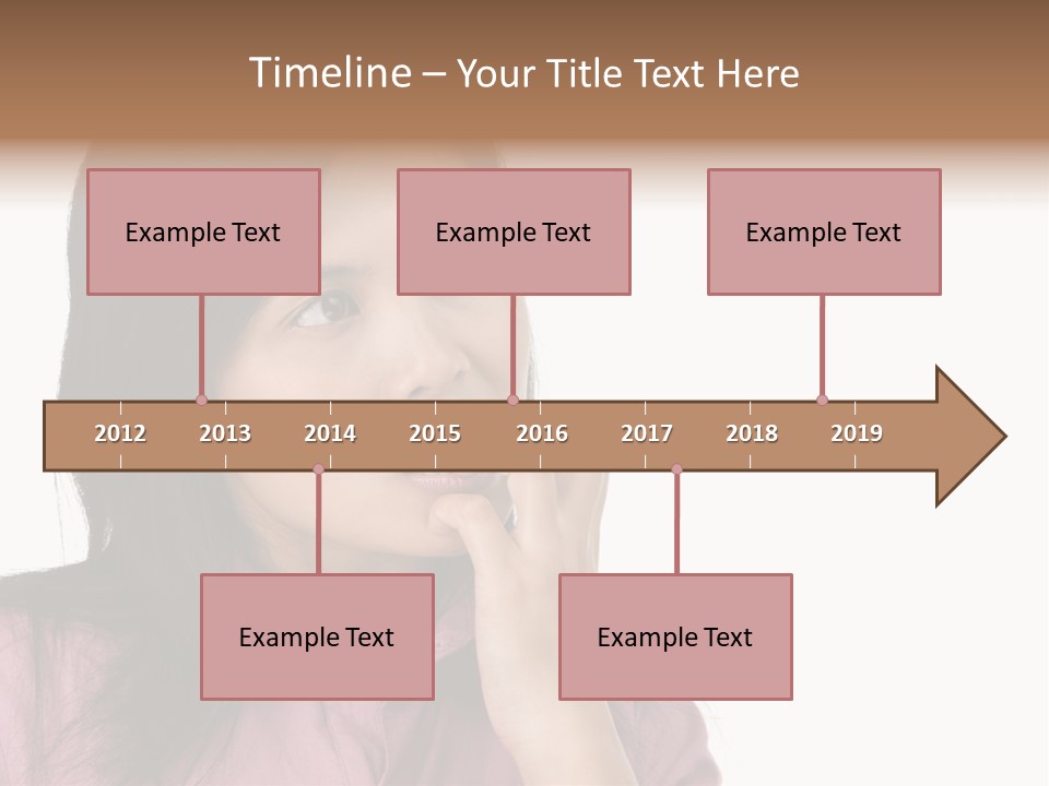 A Young Woman Is Very Nervous And Have Bad Habit By Biting Her Fingernail. PowerPoint Template