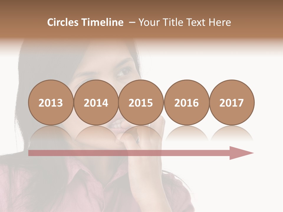 A Young Woman Is Very Nervous And Have Bad Habit By Biting Her Fingernail. PowerPoint Template