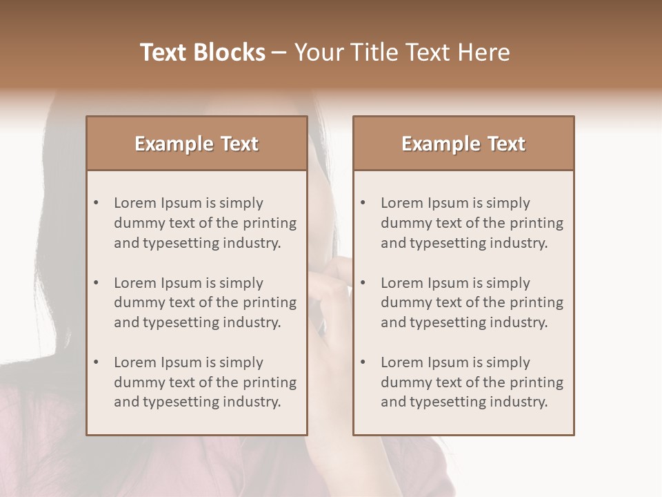 A Young Woman Is Very Nervous And Have Bad Habit By Biting Her Fingernail. PowerPoint Template