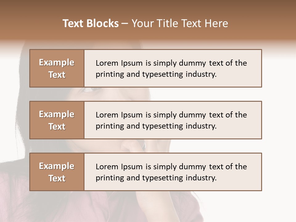 A Young Woman Is Very Nervous And Have Bad Habit By Biting Her Fingernail. PowerPoint Template