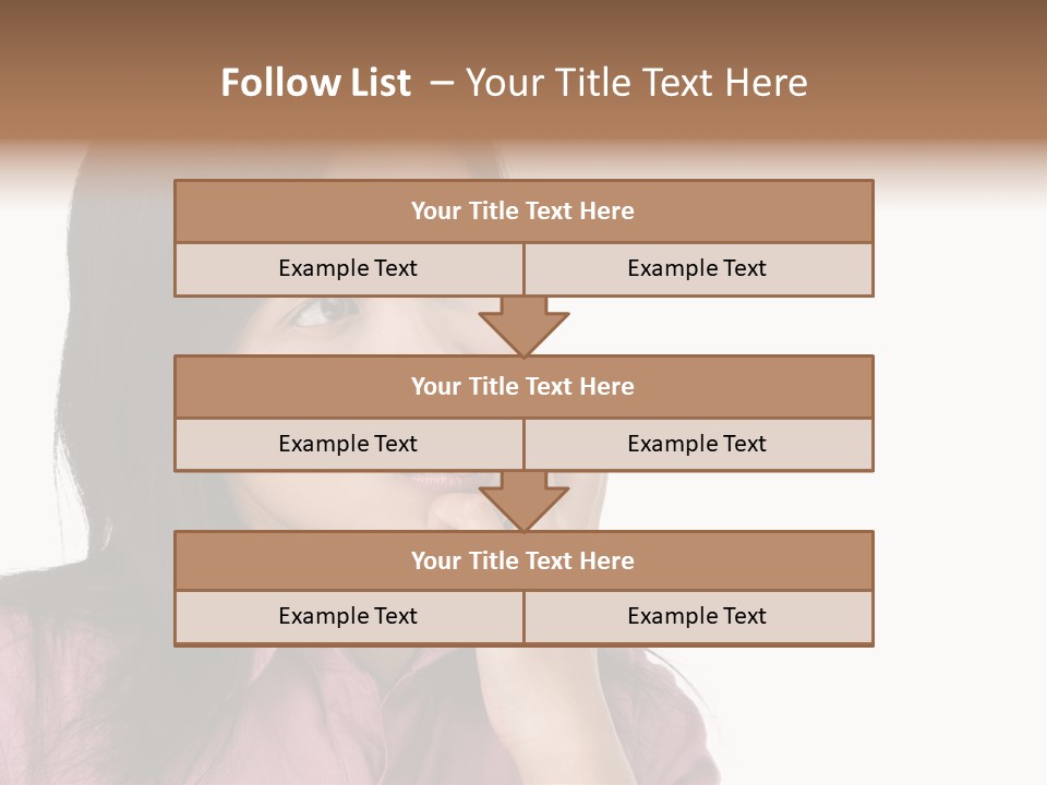 A Young Woman Is Very Nervous And Have Bad Habit By Biting Her Fingernail. PowerPoint Template