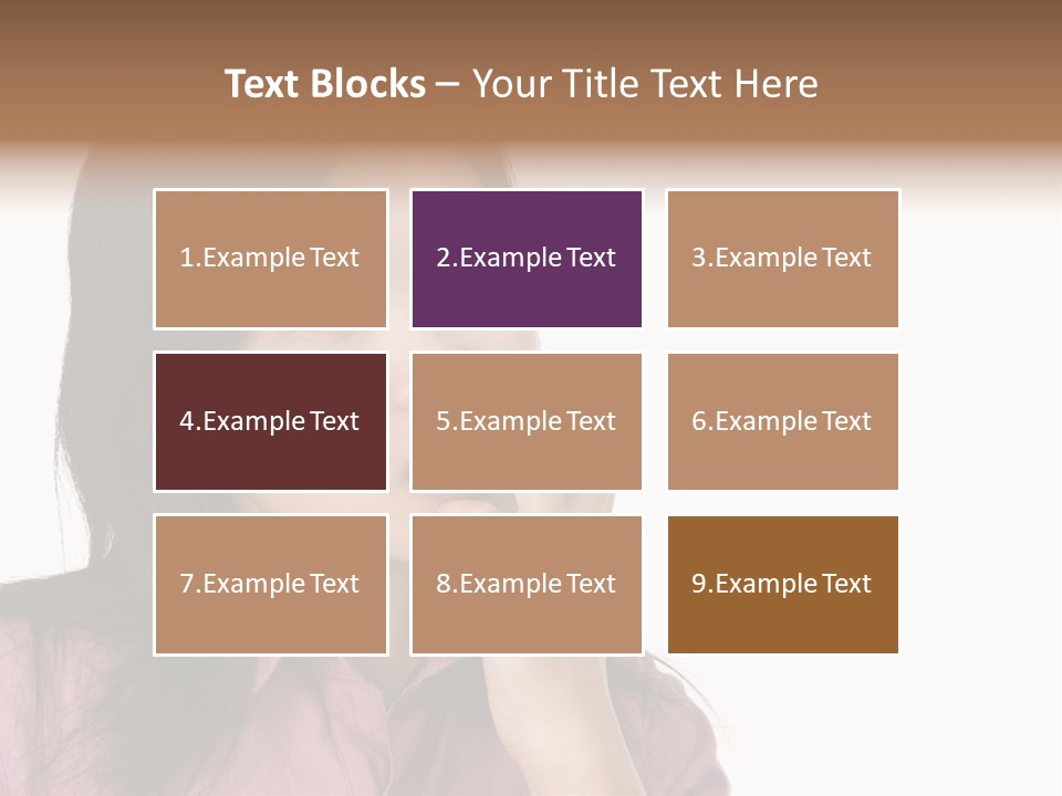 A Young Woman Is Very Nervous And Have Bad Habit By Biting Her Fingernail. PowerPoint Template