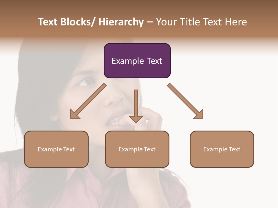 A Young Woman Is Very Nervous And Have Bad Habit By Biting Her Fingernail. PowerPoint Template