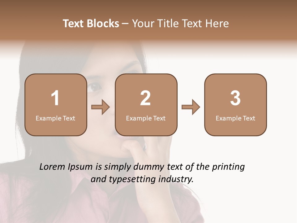 A Young Woman Is Very Nervous And Have Bad Habit By Biting Her Fingernail. PowerPoint Template