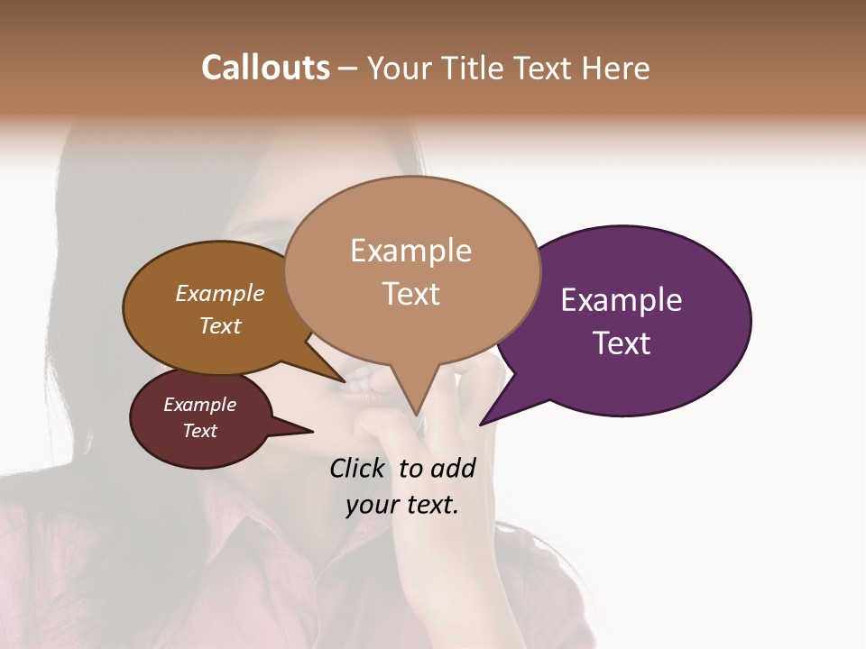 A Young Woman Is Very Nervous And Have Bad Habit By Biting Her Fingernail. PowerPoint Template