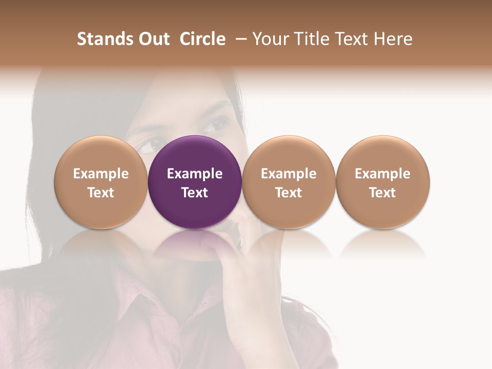 A Young Woman Is Very Nervous And Have Bad Habit By Biting Her Fingernail. PowerPoint Template