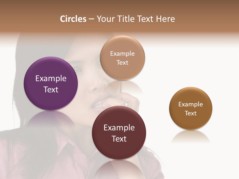 A Young Woman Is Very Nervous And Have Bad Habit By Biting Her Fingernail. PowerPoint Template