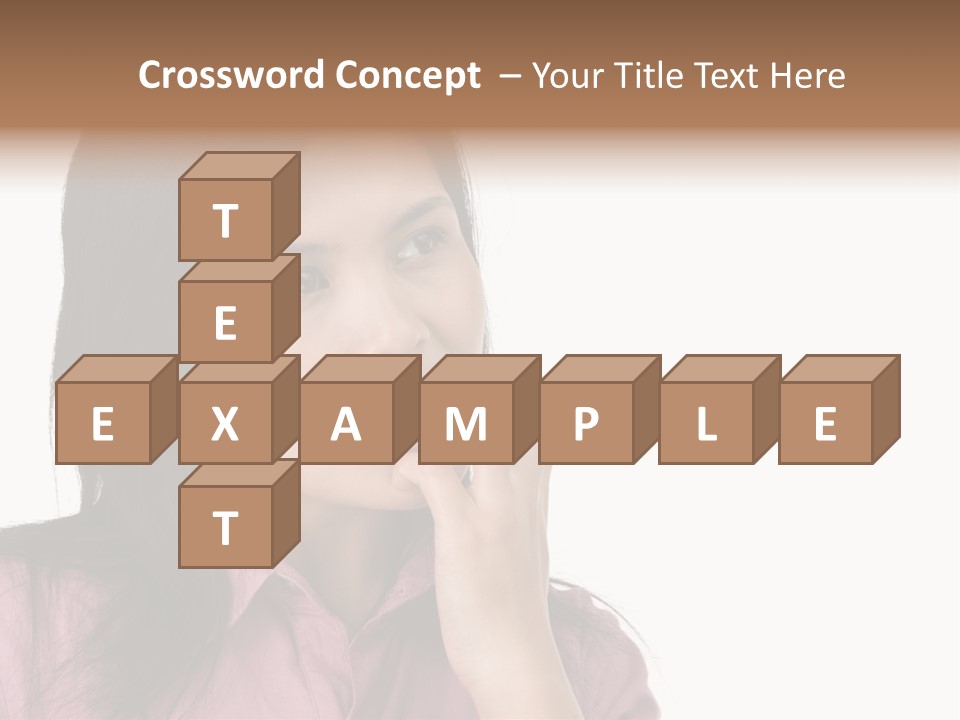 A Young Woman Is Very Nervous And Have Bad Habit By Biting Her Fingernail. PowerPoint Template