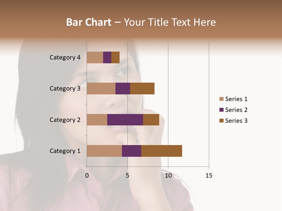 A Young Woman Is Very Nervous And Have Bad Habit By Biting Her Fingernail. PowerPoint Template