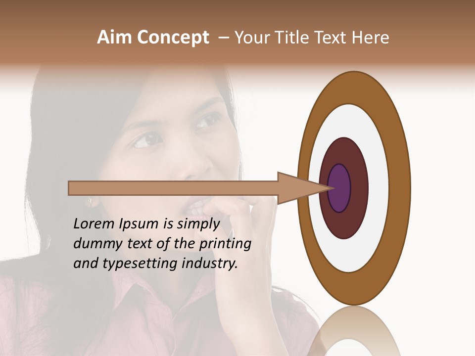 A Young Woman Is Very Nervous And Have Bad Habit By Biting Her Fingernail. PowerPoint Template