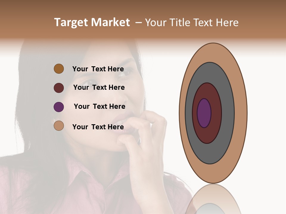 A Young Woman Is Very Nervous And Have Bad Habit By Biting Her Fingernail. PowerPoint Template
