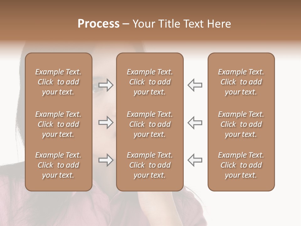 A Young Woman Is Very Nervous And Have Bad Habit By Biting Her Fingernail. PowerPoint Template