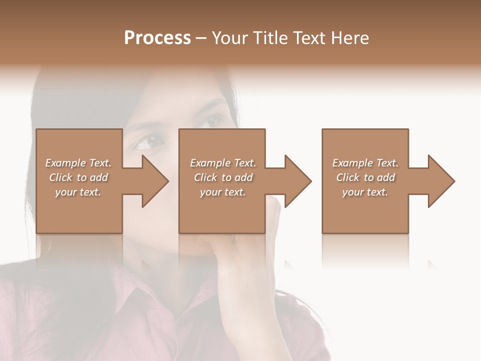 A Young Woman Is Very Nervous And Have Bad Habit By Biting Her Fingernail. PowerPoint Template