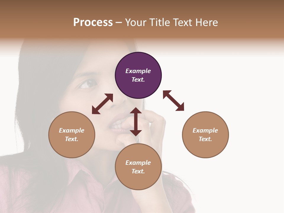 A Young Woman Is Very Nervous And Have Bad Habit By Biting Her Fingernail. PowerPoint Template