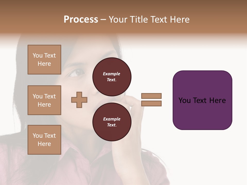 A Young Woman Is Very Nervous And Have Bad Habit By Biting Her Fingernail. PowerPoint Template