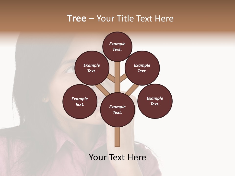 A Young Woman Is Very Nervous And Have Bad Habit By Biting Her Fingernail. PowerPoint Template