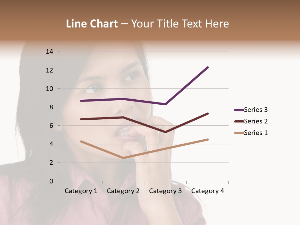 A Young Woman Is Very Nervous And Have Bad Habit By Biting Her Fingernail. PowerPoint Template