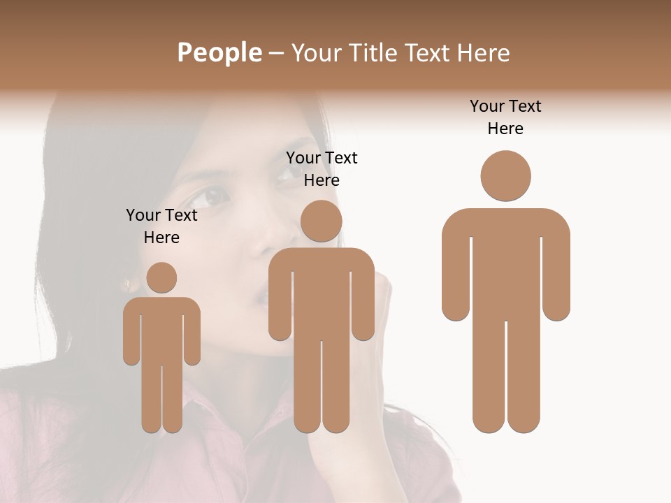 A Young Woman Is Very Nervous And Have Bad Habit By Biting Her Fingernail. PowerPoint Template