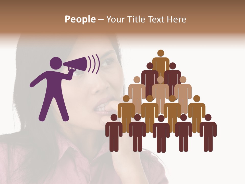 A Young Woman Is Very Nervous And Have Bad Habit By Biting Her Fingernail. PowerPoint Template