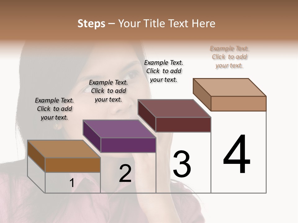 A Young Woman Is Very Nervous And Have Bad Habit By Biting Her Fingernail. PowerPoint Template