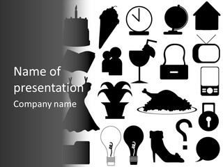 Silhouettes Web Icons PowerPoint Template