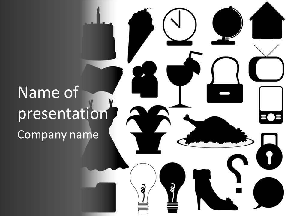 Silhouettes Web Icons PowerPoint Template