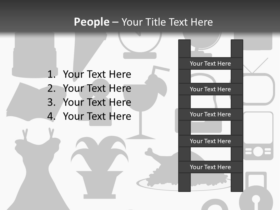 Silhouettes Web Icons PowerPoint Template