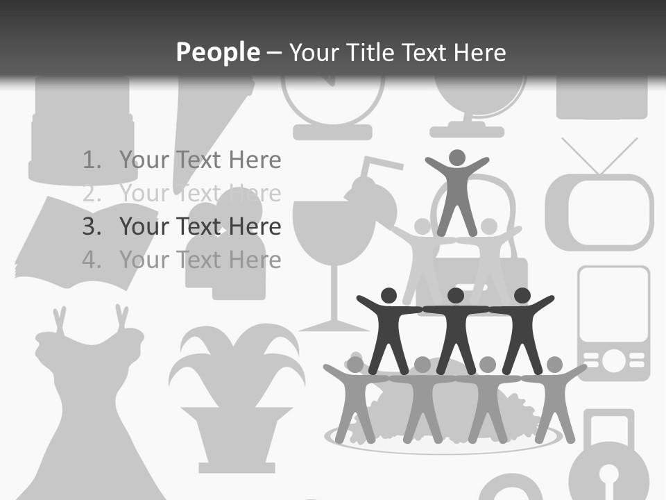 Silhouettes Web Icons PowerPoint Template