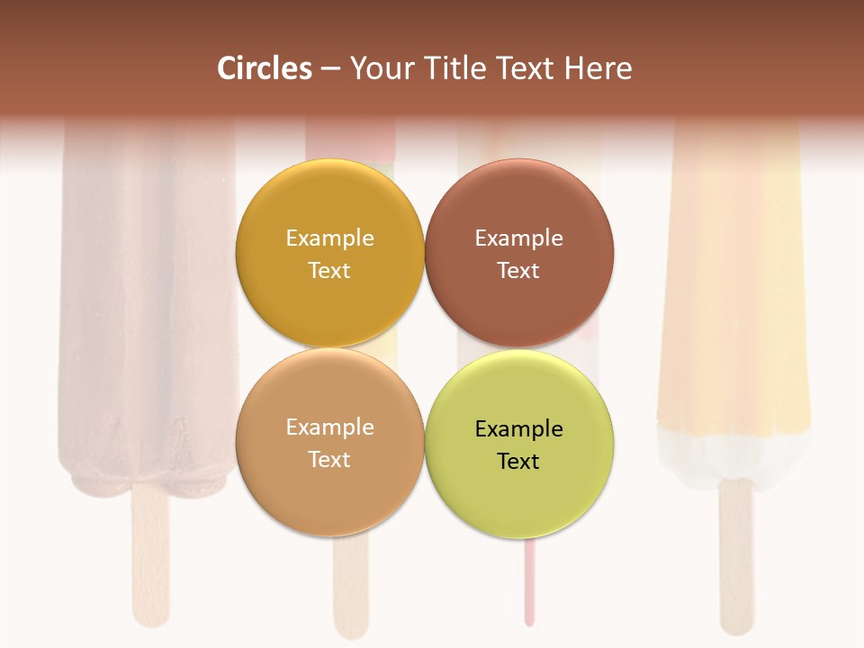 Four Colorful Popsicle Isolated On White Background PowerPoint Template