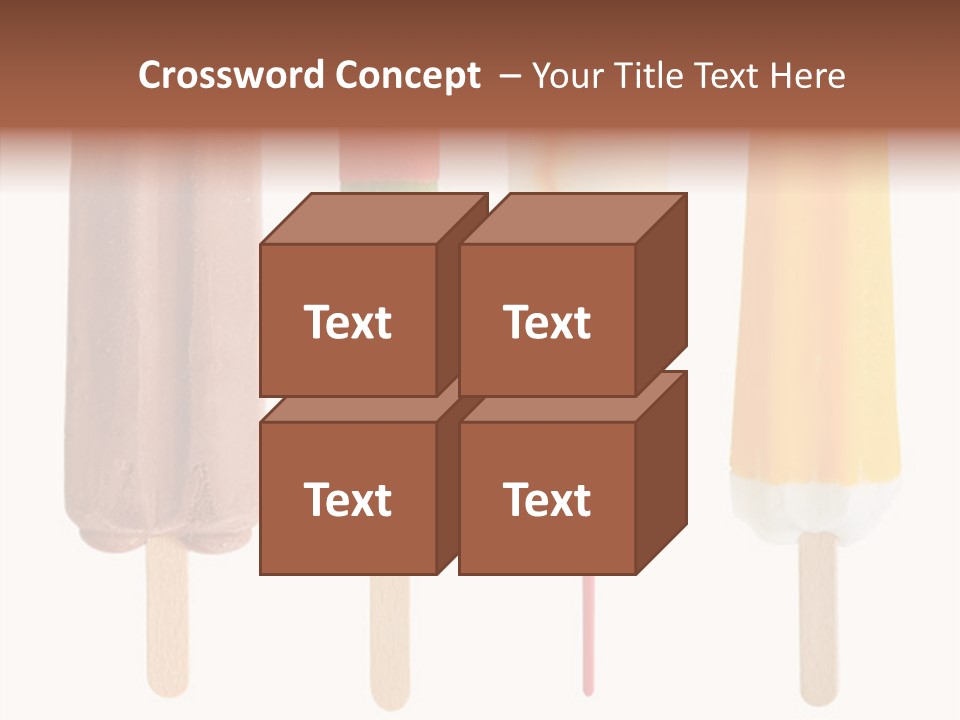 Four Colorful Popsicle Isolated On White Background PowerPoint Template