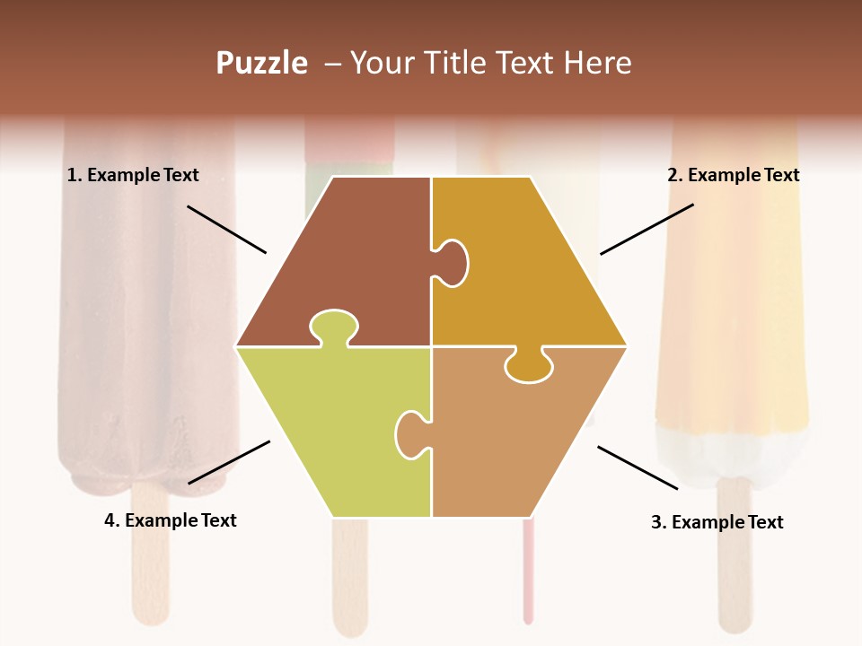 Four Colorful Popsicle Isolated On White Background PowerPoint Template