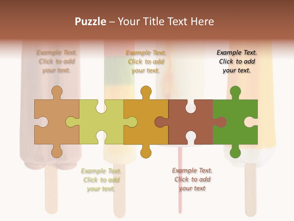 Four Colorful Popsicle Isolated On White Background PowerPoint Template