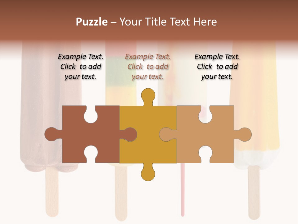 Four Colorful Popsicle Isolated On White Background PowerPoint Template