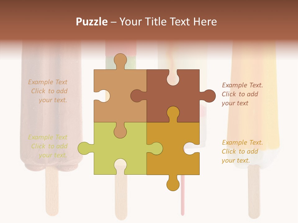 Four Colorful Popsicle Isolated On White Background PowerPoint Template