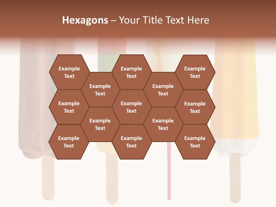 Four Colorful Popsicle Isolated On White Background PowerPoint Template