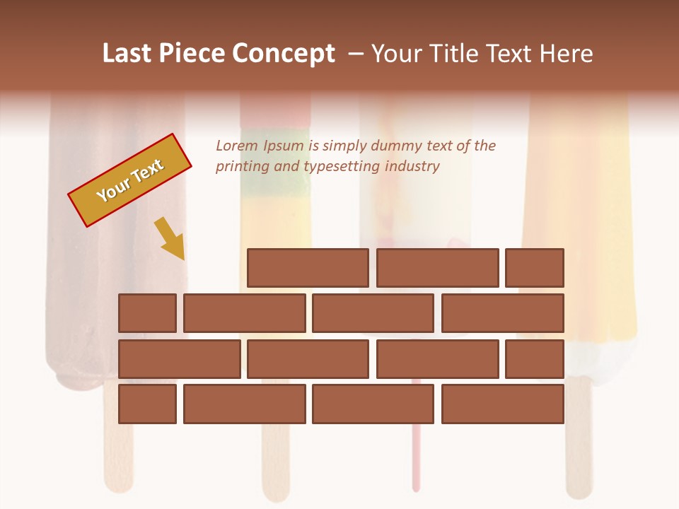 Four Colorful Popsicle Isolated On White Background PowerPoint Template