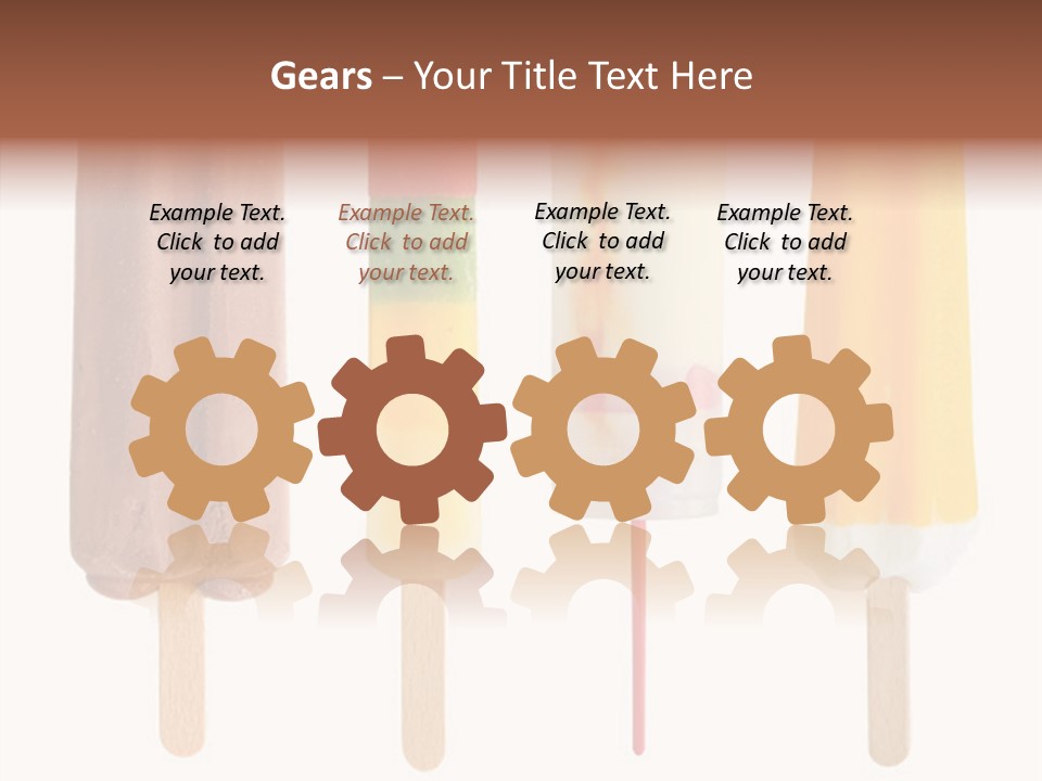 Four Colorful Popsicle Isolated On White Background PowerPoint Template