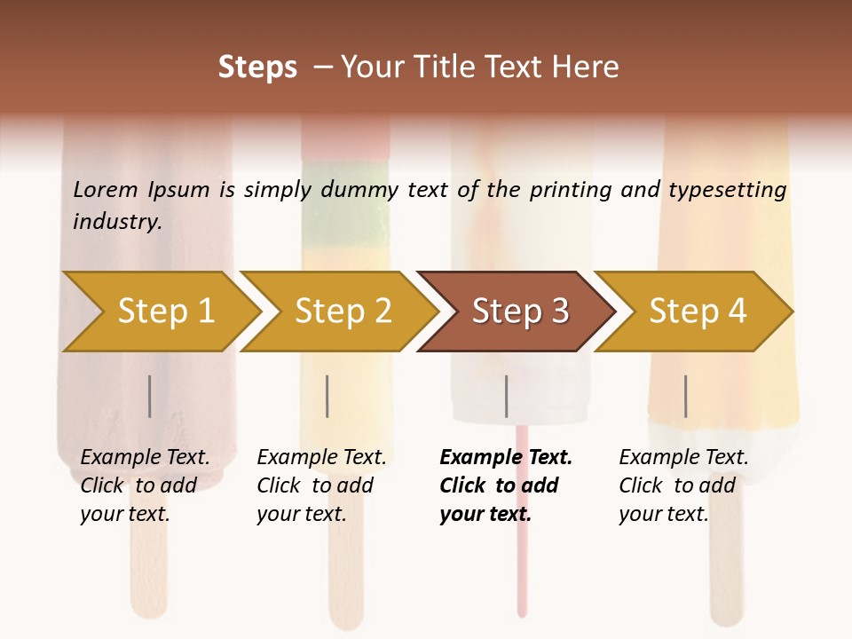 Four Colorful Popsicle Isolated On White Background PowerPoint Template