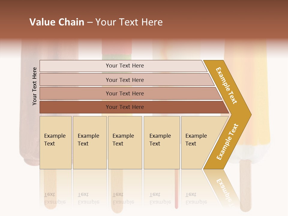 Four Colorful Popsicle Isolated On White Background PowerPoint Template