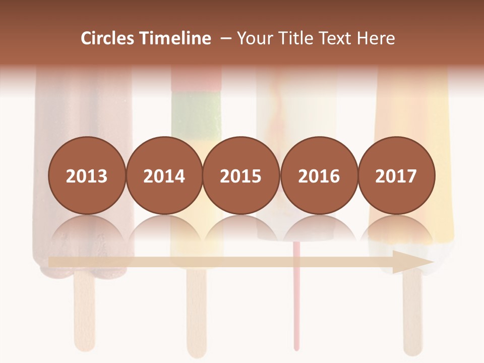 Four Colorful Popsicle Isolated On White Background PowerPoint Template