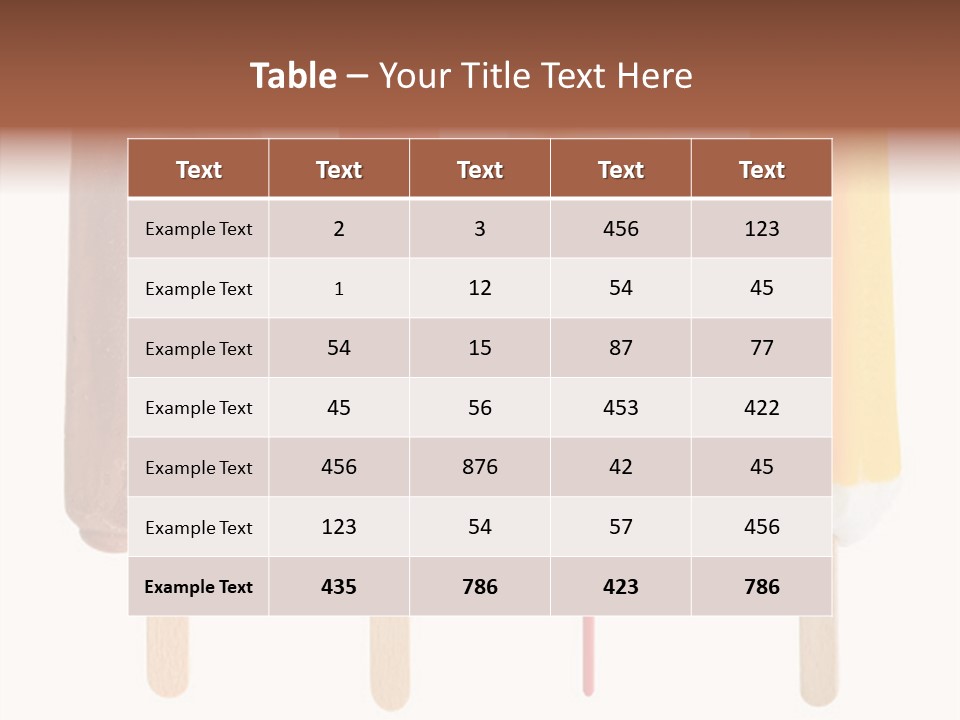 Four Colorful Popsicle Isolated On White Background PowerPoint Template