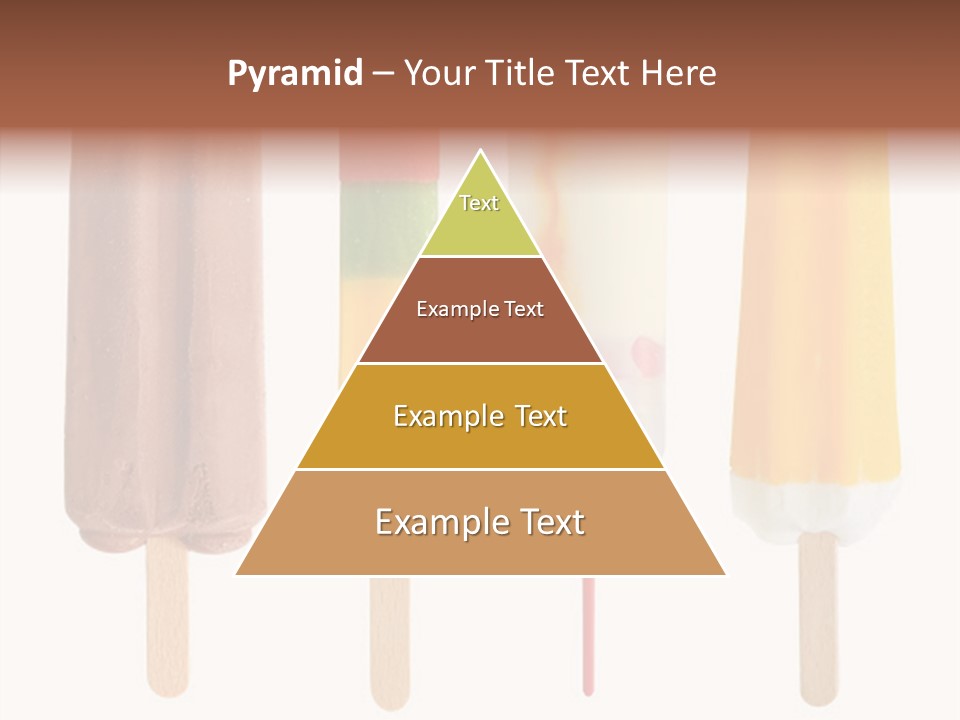 Four Colorful Popsicle Isolated On White Background PowerPoint Template