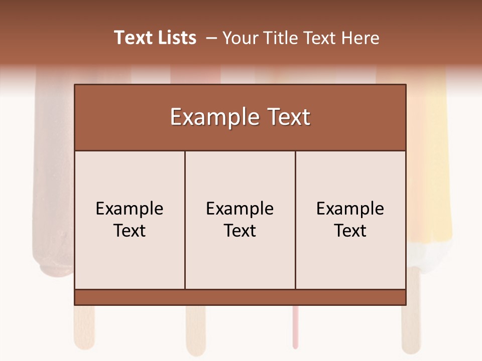 Four Colorful Popsicle Isolated On White Background PowerPoint Template