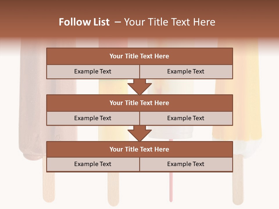 Four Colorful Popsicle Isolated On White Background PowerPoint Template