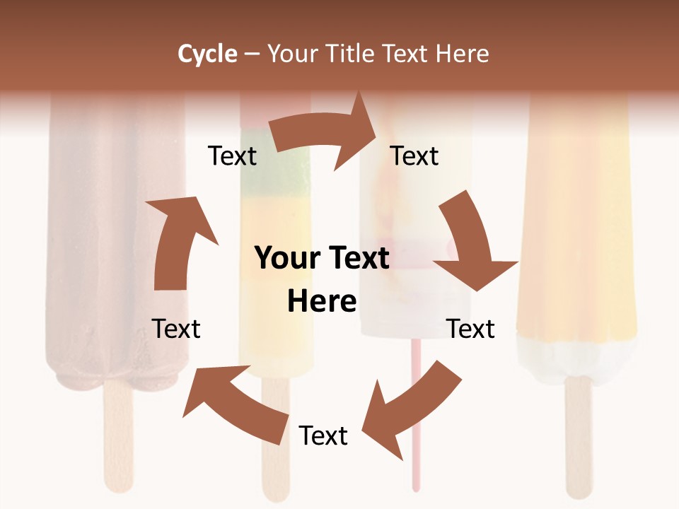 Four Colorful Popsicle Isolated On White Background PowerPoint Template